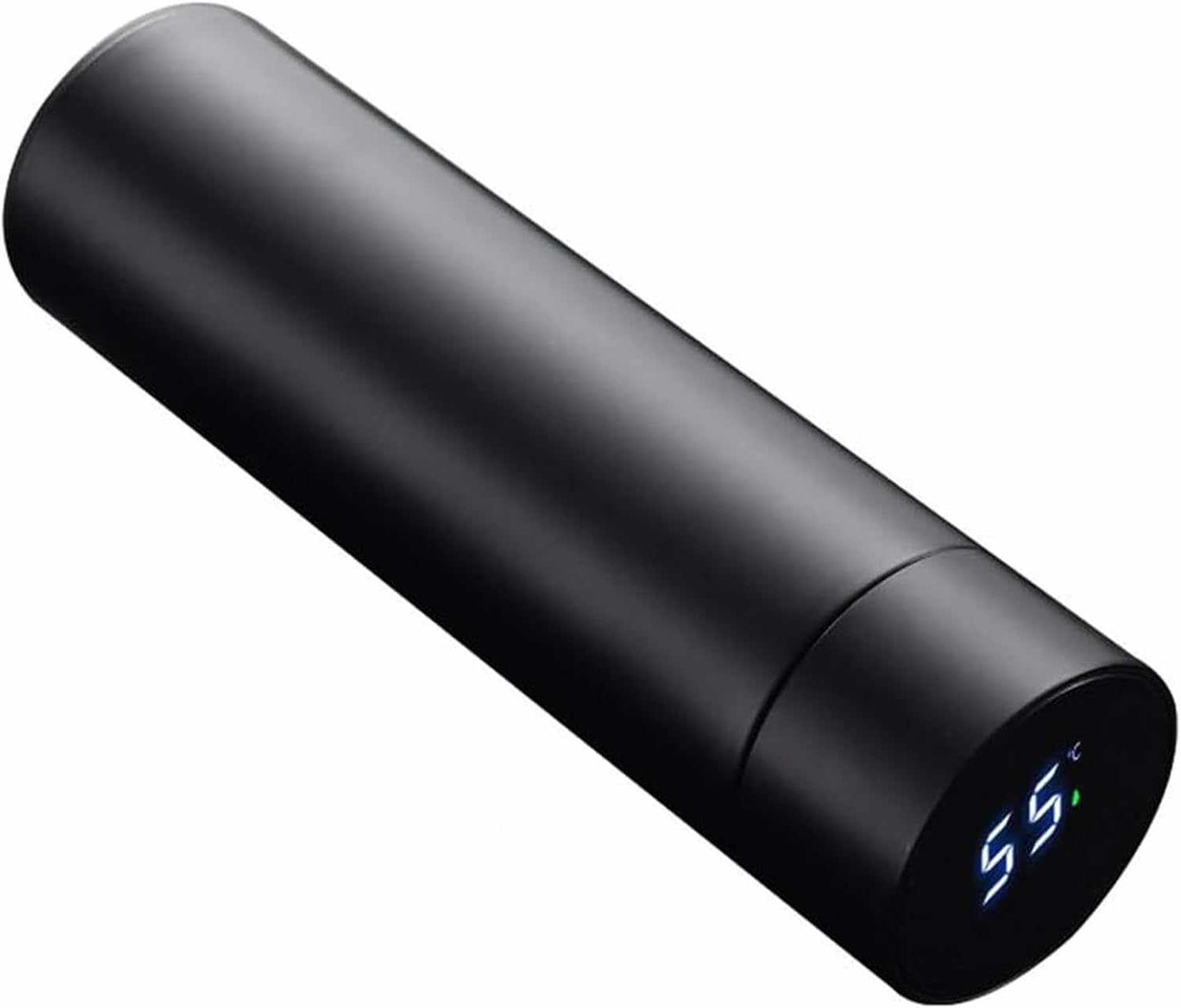 Smart LCD Precision Travel Mug with matte black finish and temperature display on lid for precise beverage control