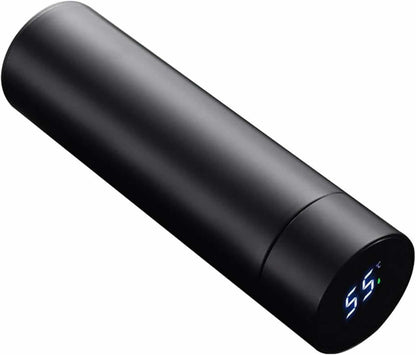 Smart LCD Precision Travel Mug with matte black finish and temperature display on lid for precise beverage control