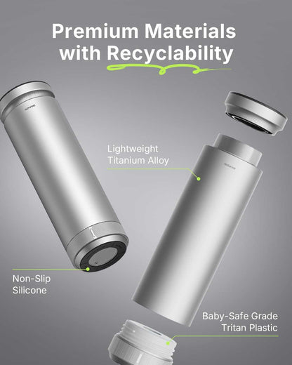Titanium Hydrogen Water Bottle Generator with Eco-Recyclable Materials & PEM Tech – 12 oz, 2000+ PPB 5-Min Rapid Hydrogen, Rechargeable Portable for Home/Office/Travel/Fitness-Excellent Gift Choice