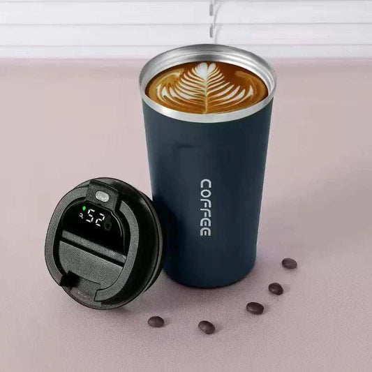 Smart Temperature Display insulated stainless steel cup with LED temperature indicator and leak-proof lid